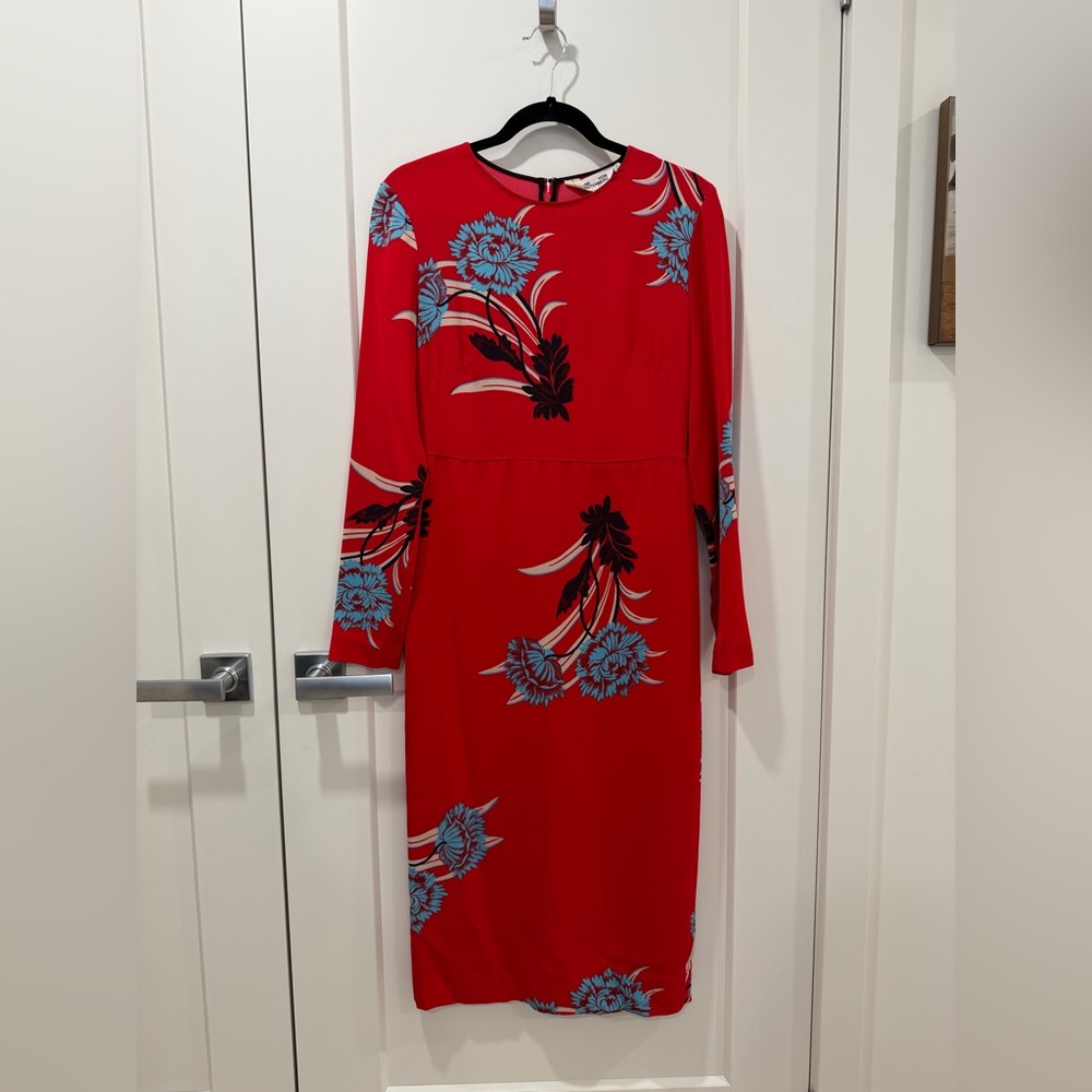 Diane Von Furstenberg | Midi Crêpe Long Sleeve Dress